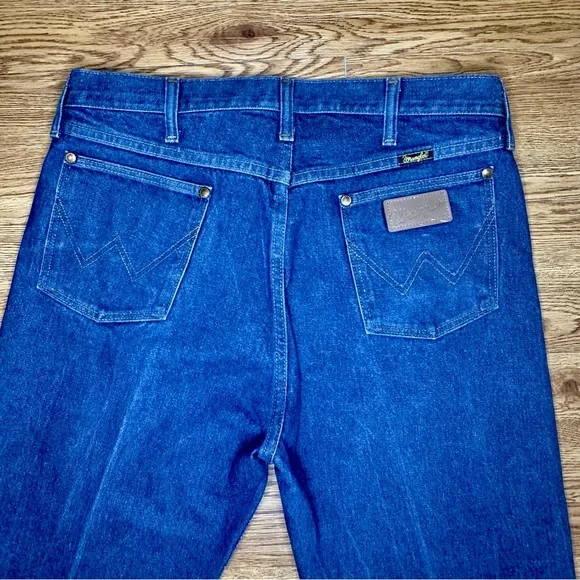Vintage Wrangler Men's Cowboy Cut Original Fit Jean 35 X 38 Blue Denim - Picture 6 of 7